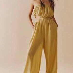 Free People Endless Summer Cut Out For It Wide-Leg Jumpsuit, Size L